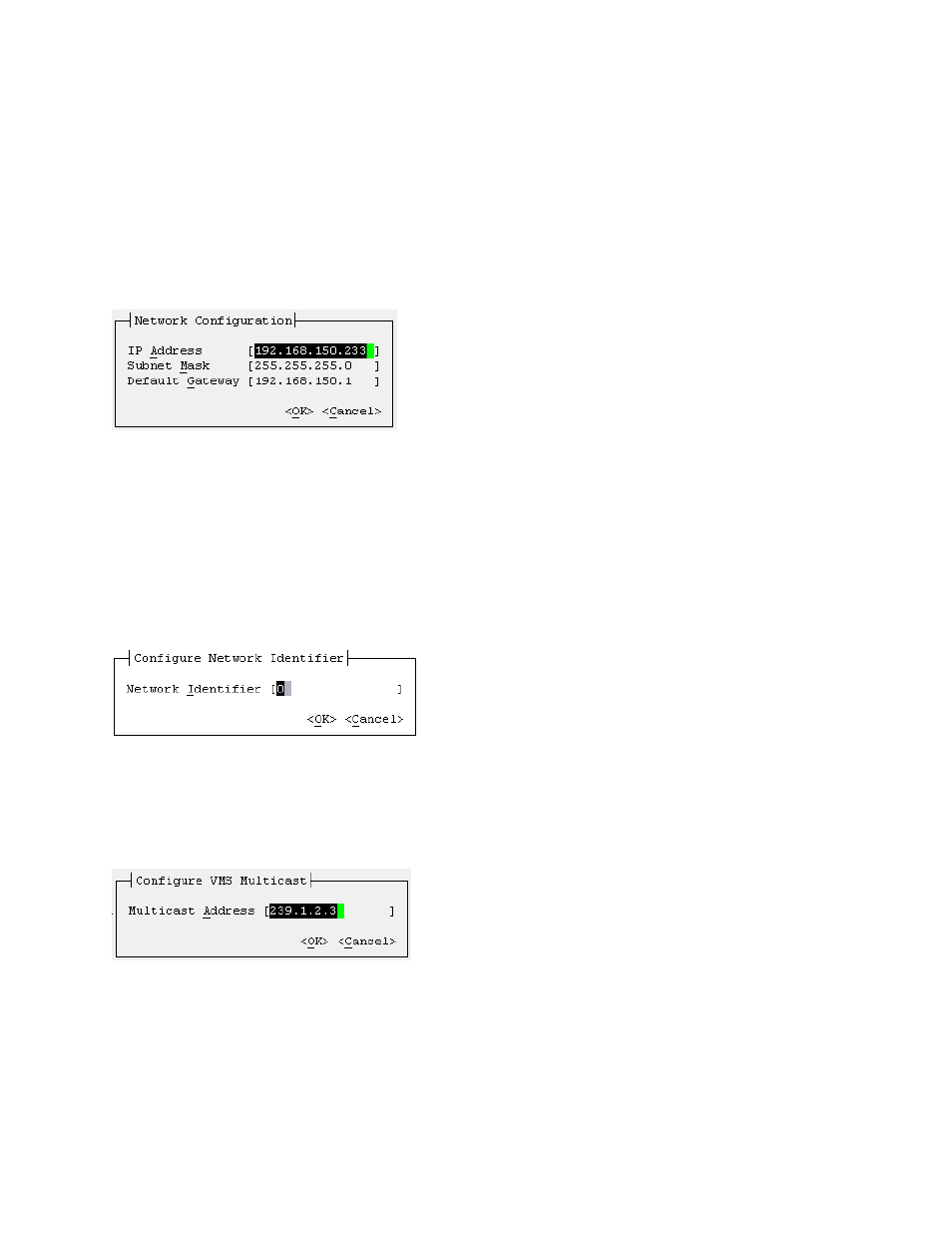 8 network configuration, 9 network id, 10 vms multicast address | Network configuration, Network id, Vms multicast address | Comtech EF Data ROSS User Manual | Page 33 / 87