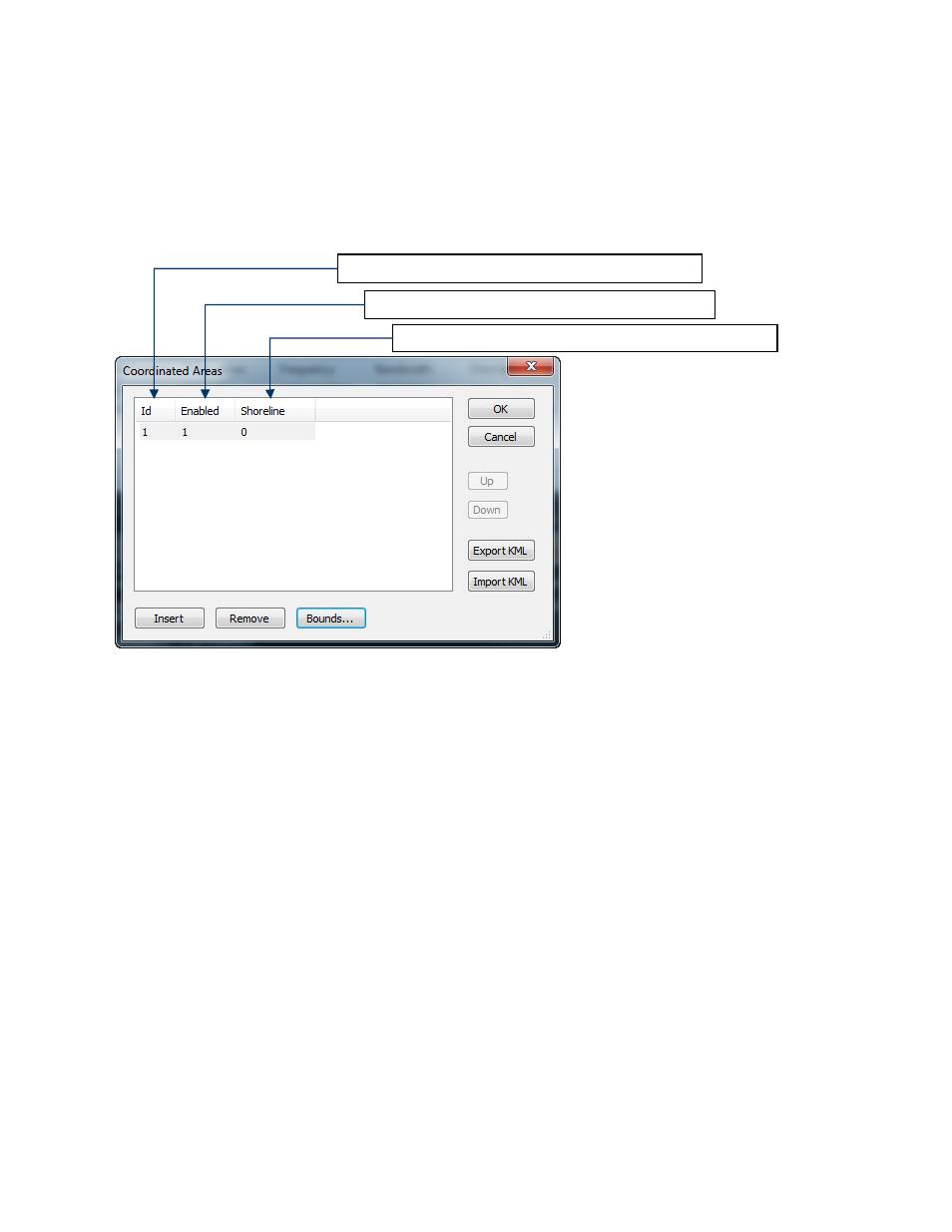 13 coordinated area configuration, 14 importing polygon coordinates from kml files, 15 coordinated area id | Coordinated area configuration, Importing polygon coordinates from kml files, Coordinated area id | Comtech EF Data ROSS User Manual | Page 61 / 87