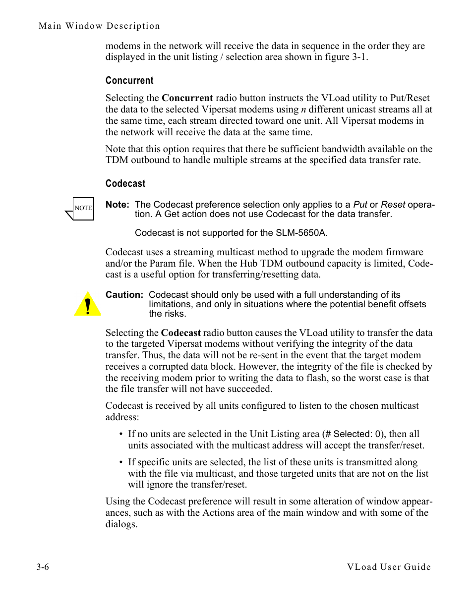 Concurrent, Codecast | Comtech EF Data Vipersat Load Utility v3.5.x User Manual | Page 30 / 106