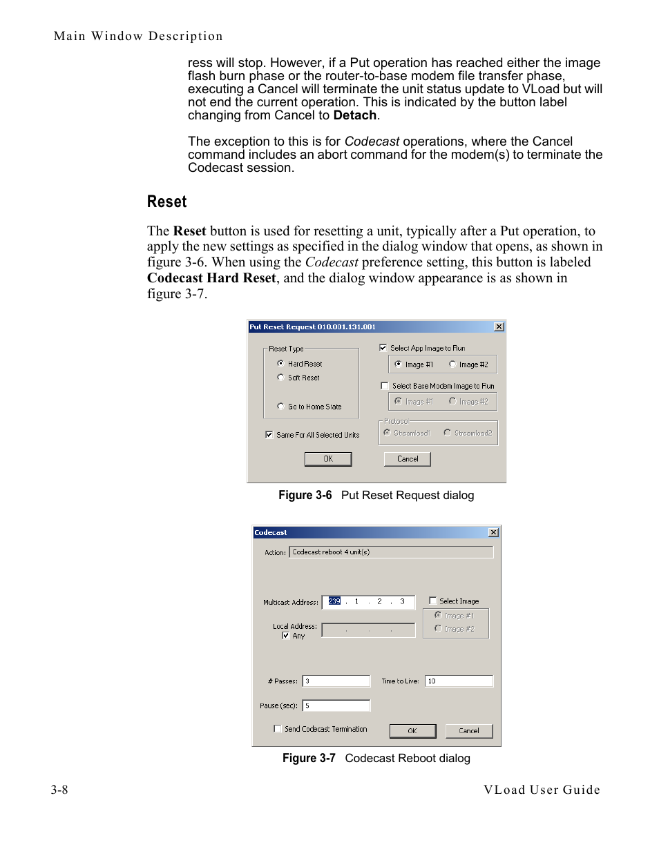 Reset, Reset -8 | Comtech EF Data Vipersat Load Utility v3.5.x User Manual | Page 32 / 106