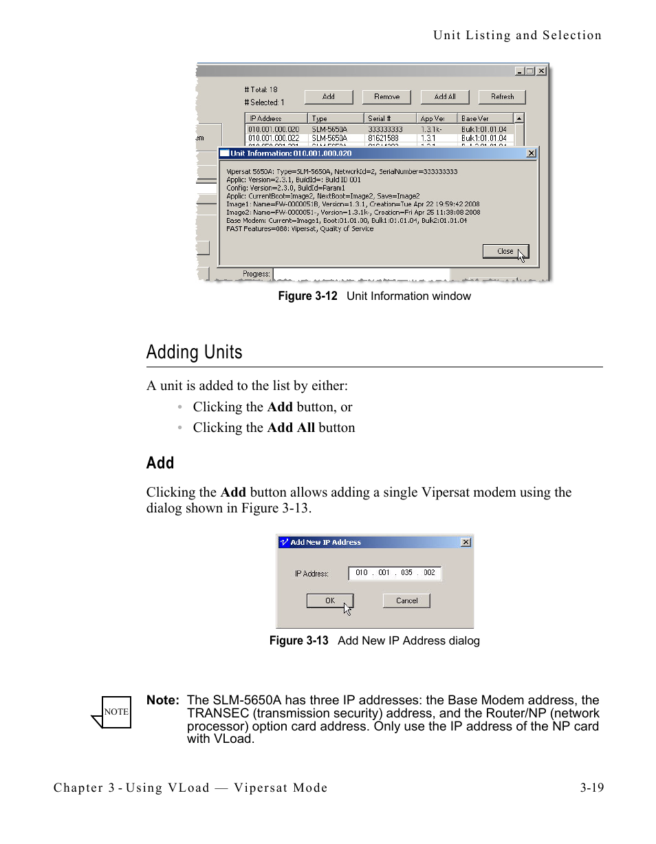 Adding units, Adding units -19, Add -19 | Figure 3-12 | Comtech EF Data Vipersat Load Utility v3.5.x User Manual | Page 43 / 106