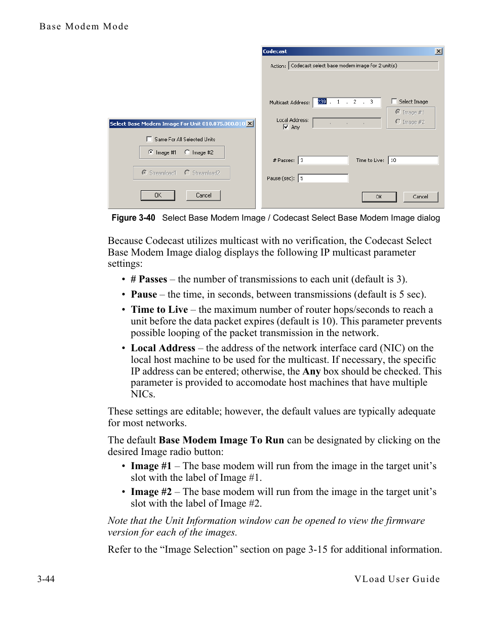 Figure 3-40 select base modem image / codecast, Select base modem image dialog -44 | Comtech EF Data Vipersat Load Utility v3.5.x User Manual | Page 68 / 106