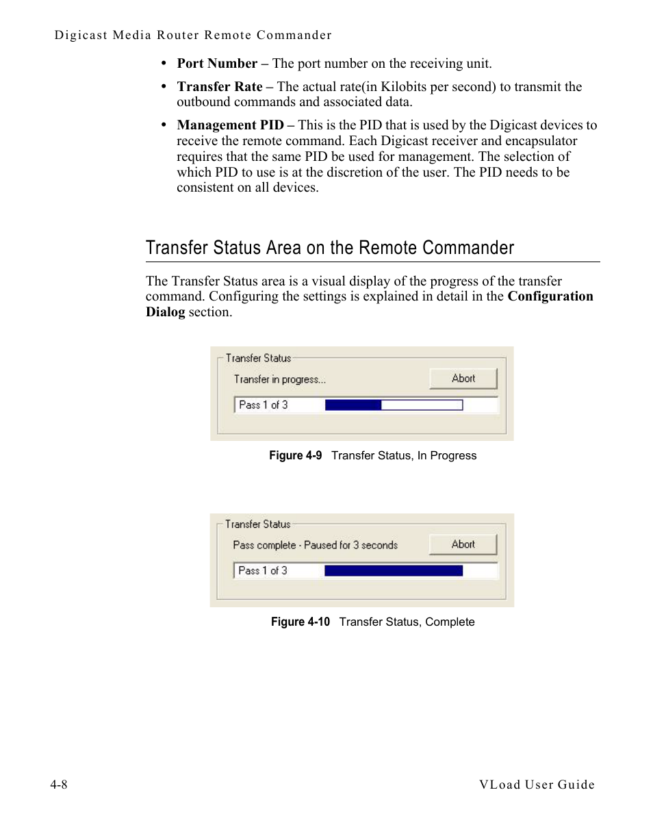 Transfer status area on the remote commander, Transfer status area on the remote, Commander -8 | Comtech EF Data Vipersat Load Utility v3.5.x User Manual | Page 78 / 106