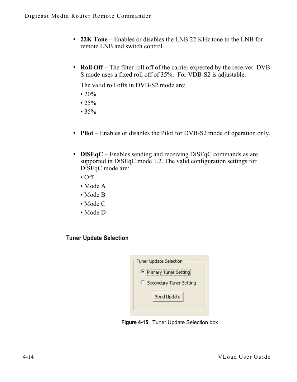 Tuner update selection, Figure 4-15 tuner update selection box -14 | Comtech EF Data Vipersat Load Utility v3.5.x User Manual | Page 84 / 106