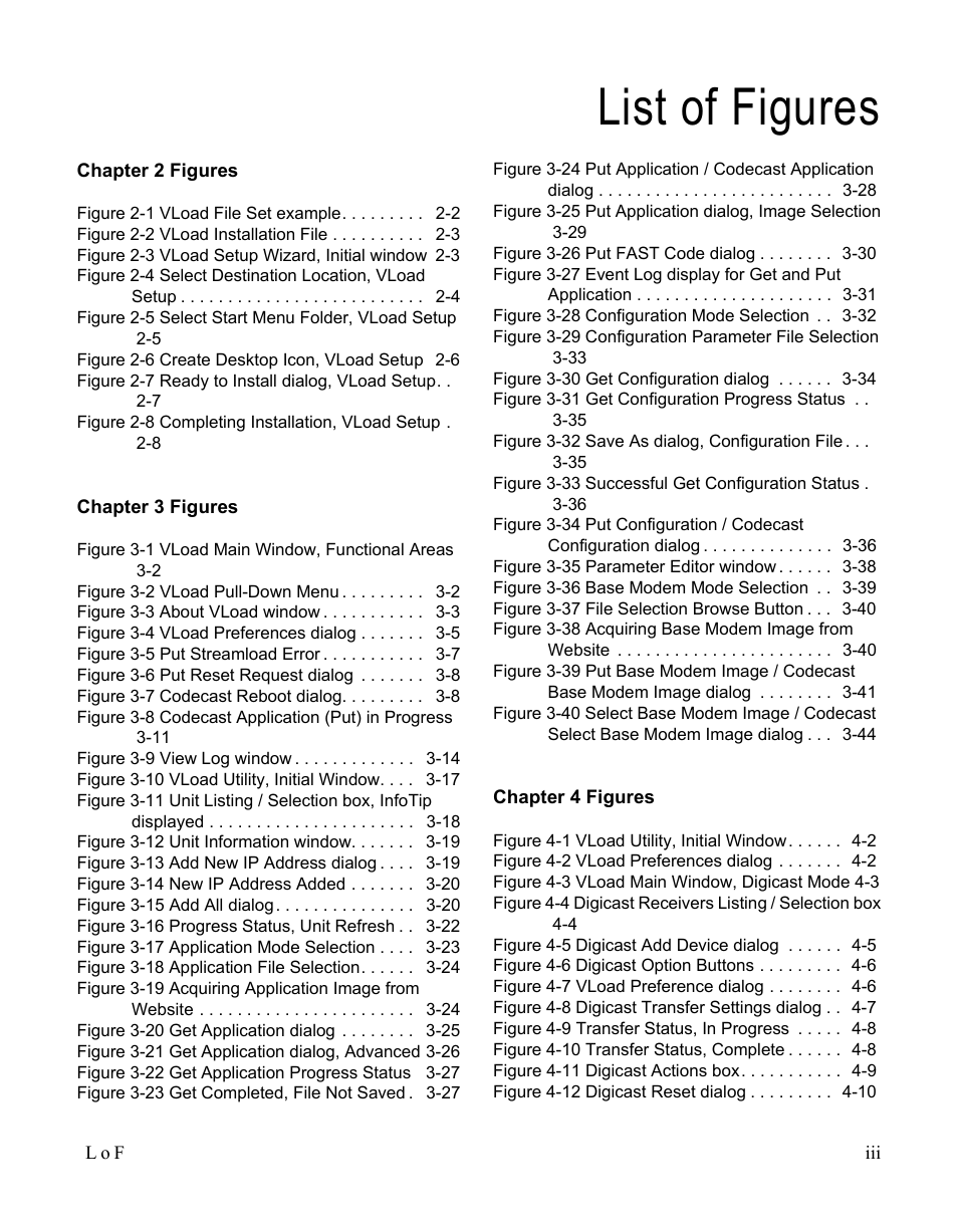 List of figures | Comtech EF Data Vipersat Load Utility v3.5.x User Manual | Page 9 / 106