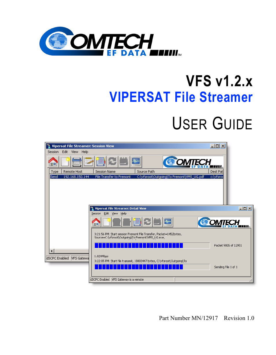 Comtech EF Data VIPERSAT File Streamer v1.2.x User Manual | 56 pages