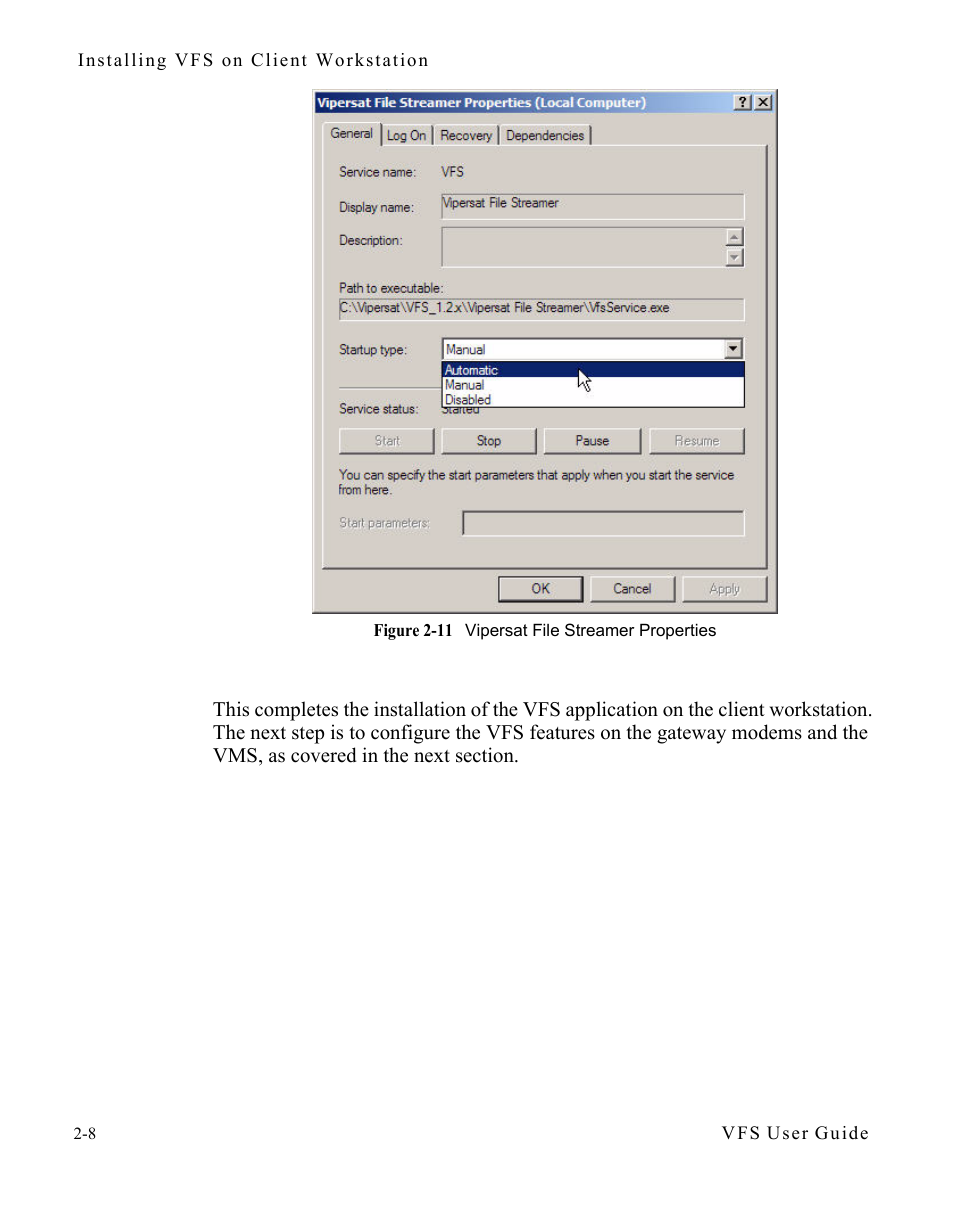 Figure 2-11 vipersat file streamer properties 2-8 | Comtech EF Data VIPERSAT File Streamer v1.2.x User Manual | Page 26 / 56