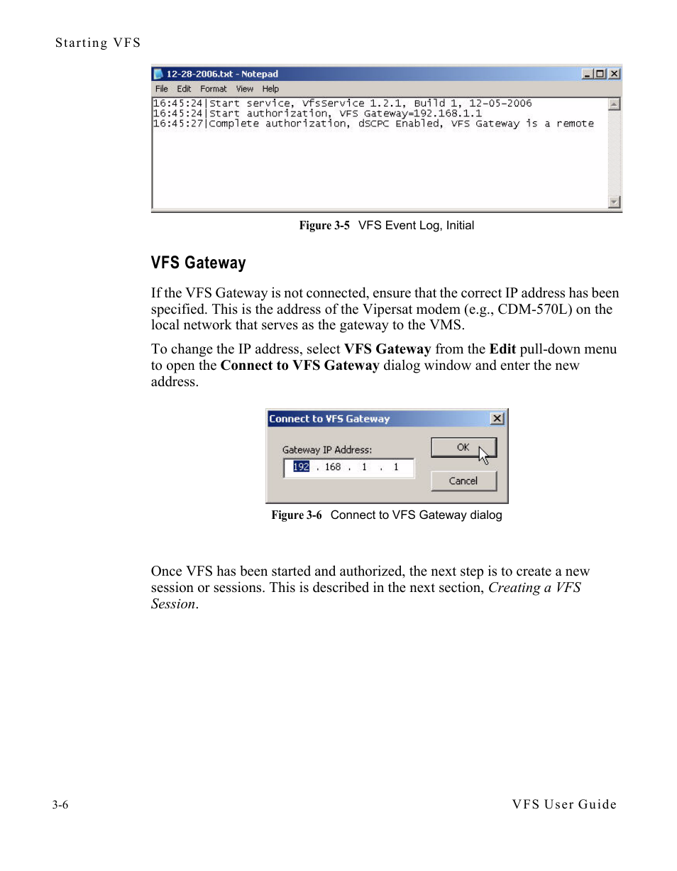 Vfs gateway, Vfs gateway -6 | Comtech EF Data VIPERSAT File Streamer v1.2.x User Manual | Page 34 / 56