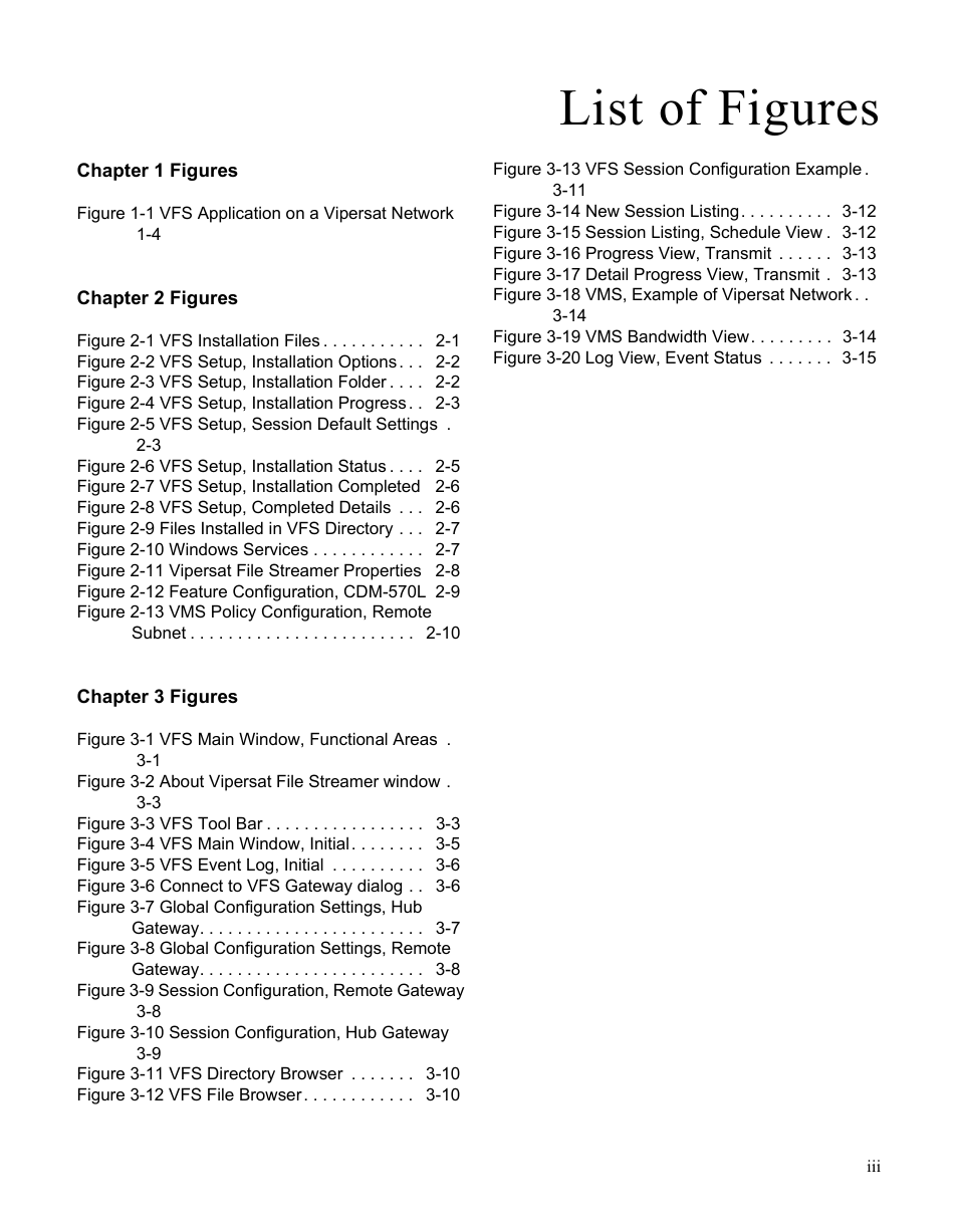 List of figures | Comtech EF Data VIPERSAT File Streamer v1.2.x User Manual | Page 9 / 56