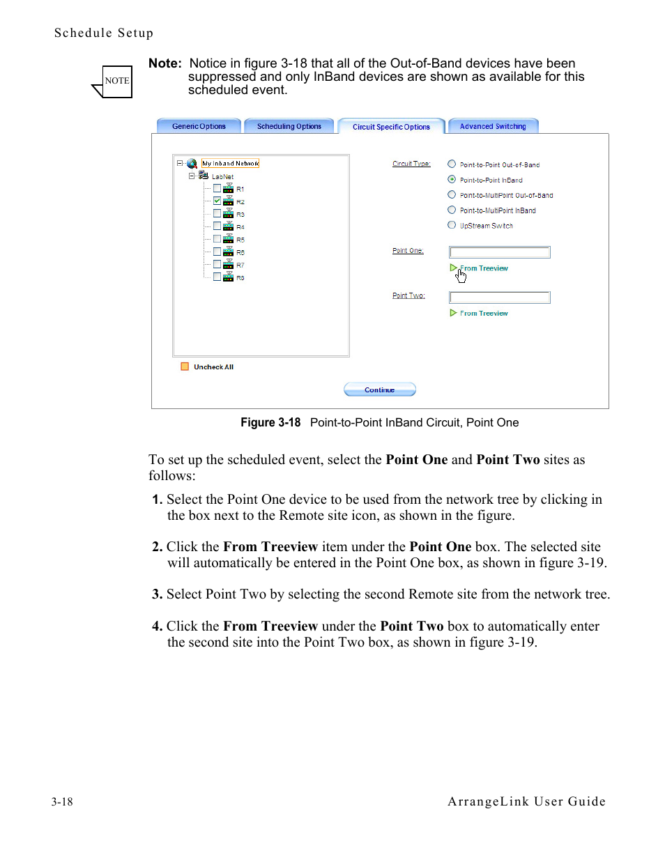 Figure 3-18 point-to-point inband circuit, point | Comtech EF Data Vipersat Circuit Scheduler v3.7.x ArrangeLink User Manual | Page 60 / 88