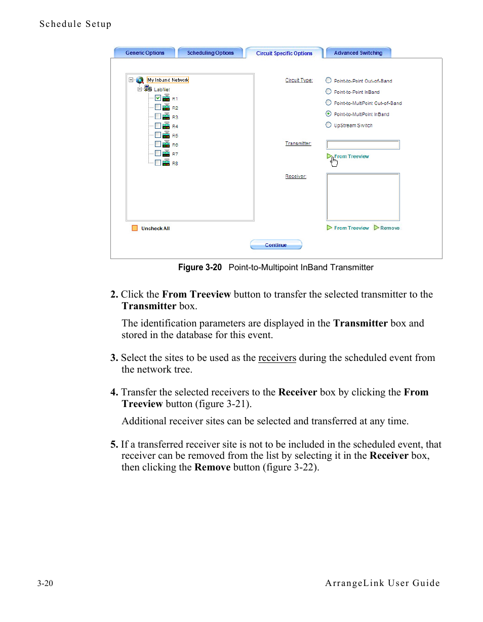 Figure 3-20 point-to-multipoint inband transmitter | Comtech EF Data Vipersat Circuit Scheduler v3.7.x ArrangeLink User Manual | Page 62 / 88