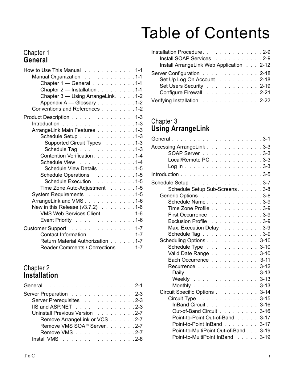 Comtech EF Data Vipersat Circuit Scheduler v3.7.x ArrangeLink User Manual | Page 7 / 88