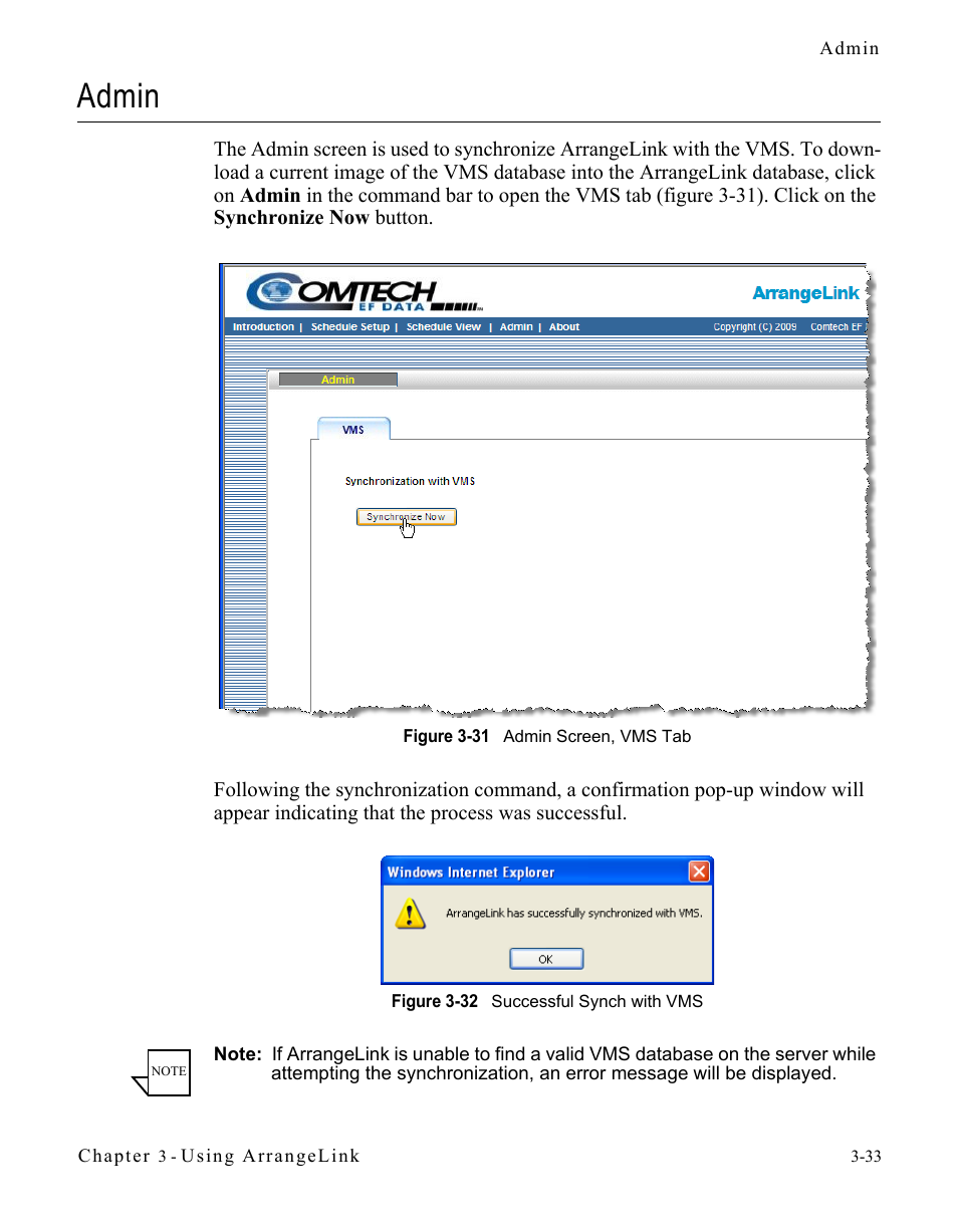 Admin, Admin -33 | Comtech EF Data Vipersat Circuit Scheduler v3.7.x ArrangeLink User Manual | Page 75 / 88