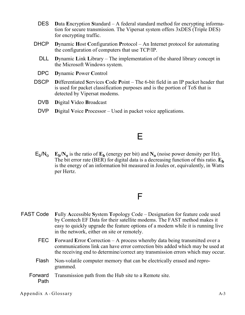 Dhcp, Dscp, Eb/no | Fast code, Flash, Forward path | Comtech EF Data Vipersat Circuit Scheduler v3.7.x ArrangeLink User Manual | Page 79 / 88