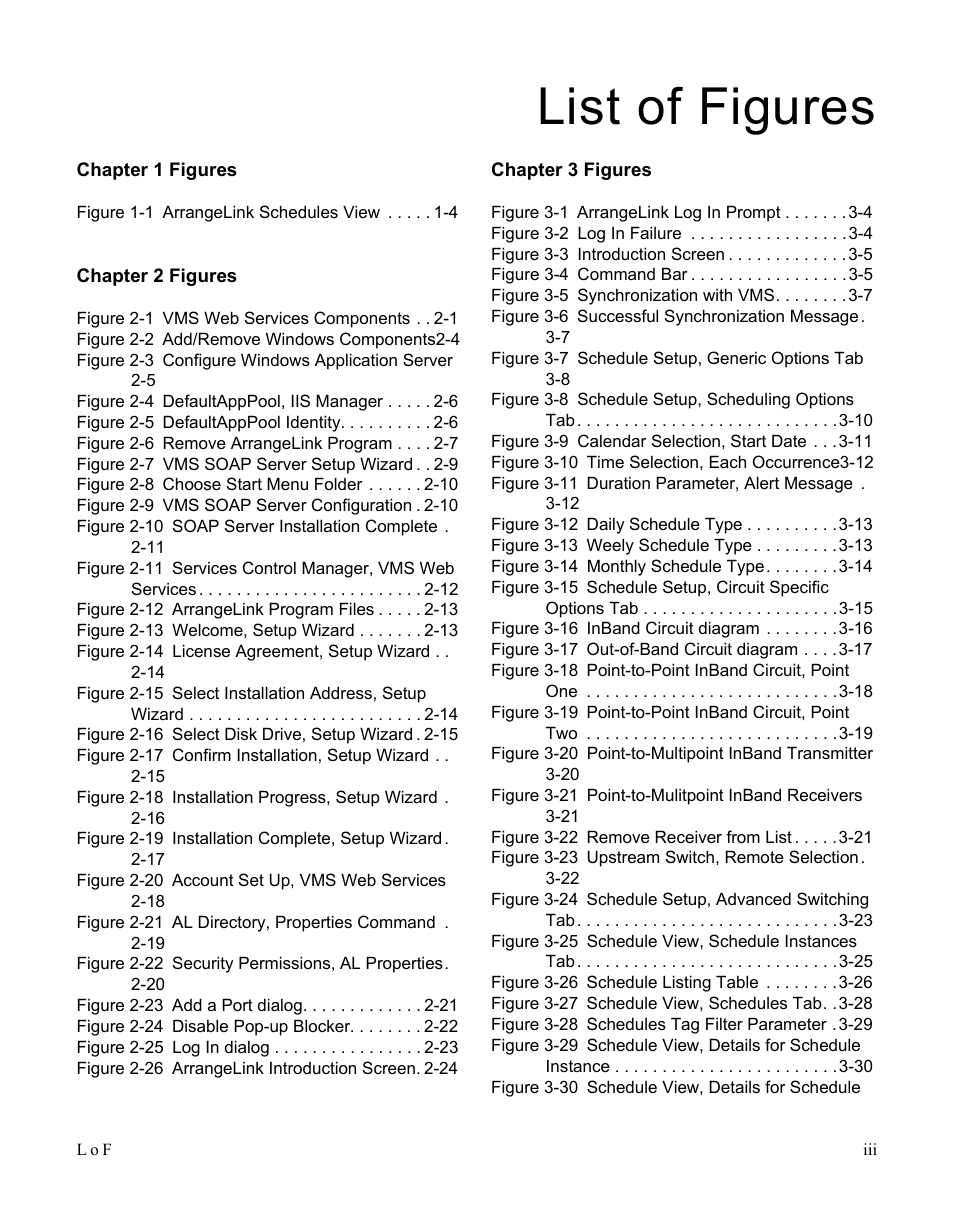 List of figures | Comtech EF Data Vipersat Circuit Scheduler v3.7.x ArrangeLink User Manual | Page 9 / 88