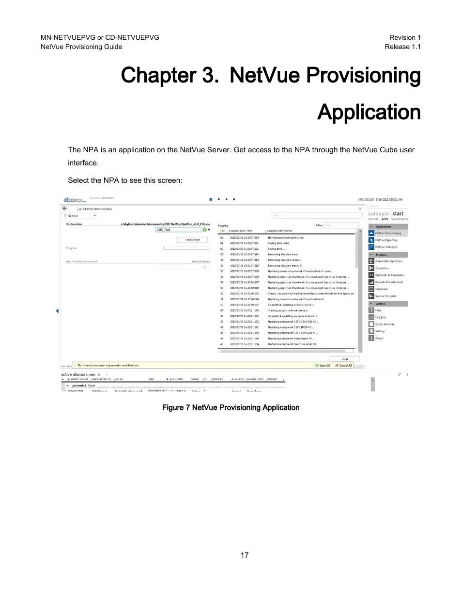 Chapter 3. netvue provisioning application, Chapter 3, Netvue provisioning application | Comtech EF Data NetVue Release 1.1 Provisioning Guide User Manual | Page 19 / 34