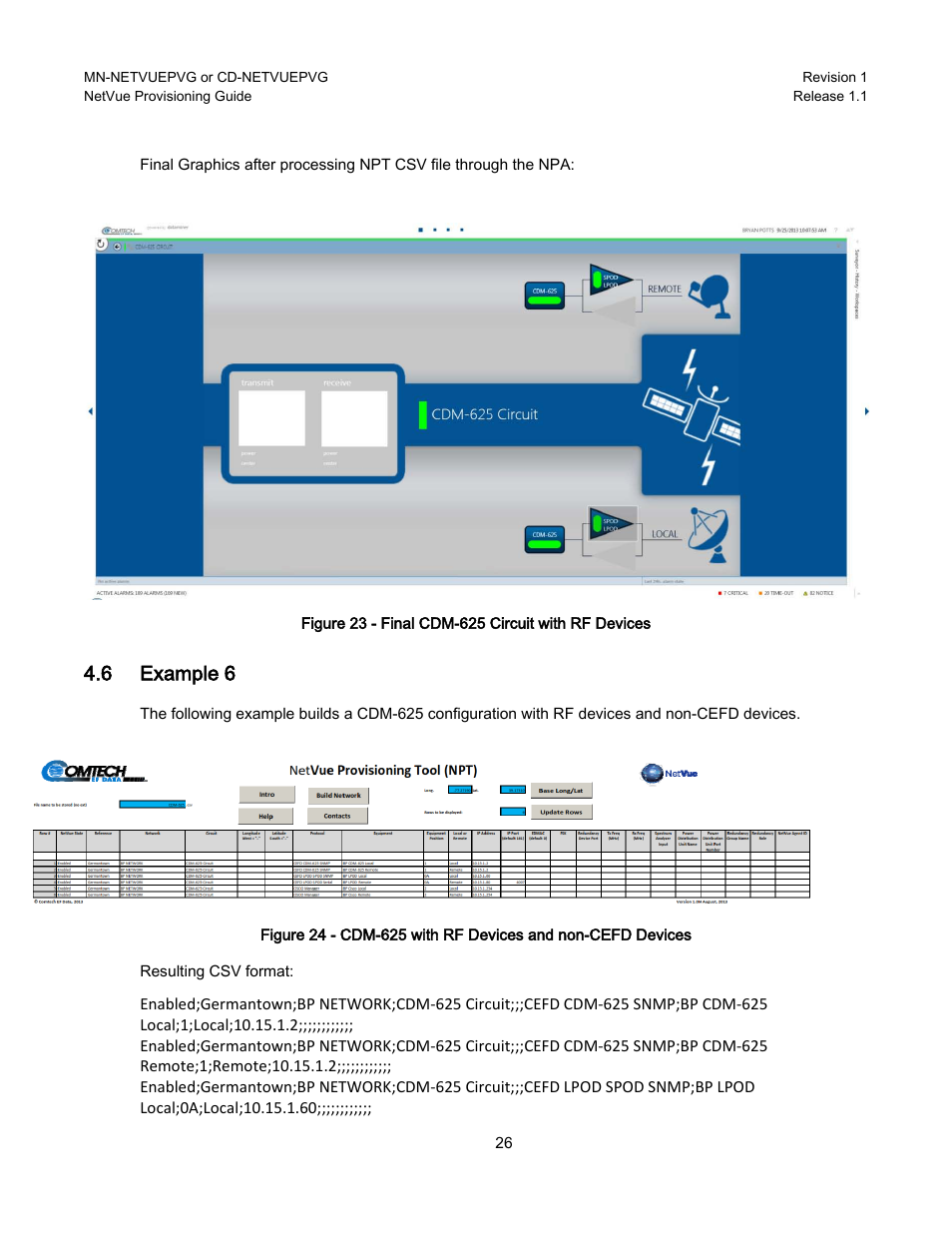 6 example 6, Example 6 | Comtech EF Data NetVue Release 1.1 Provisioning Guide User Manual | Page 28 / 34