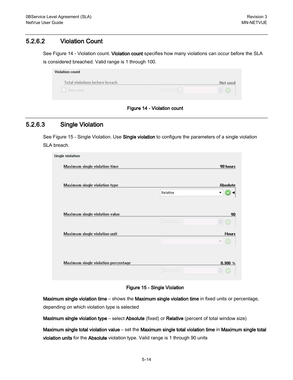 2 violation count, 3 single violation | Comtech EF Data NetVue Release 1.1 User Guide User Manual | Page 109 / 265