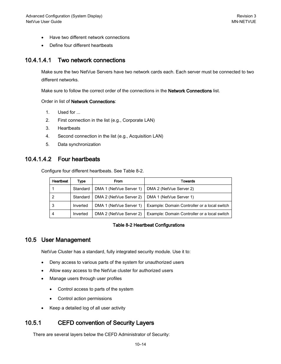 5 user management, 1 cefd convention of security layers, 1 two network connections | 2 four heartbeats | Comtech EF Data NetVue Release 1.1 User Guide User Manual | Page 151 / 265