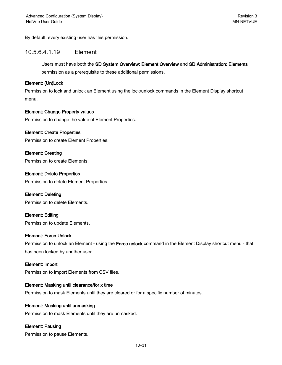 19 element | Comtech EF Data NetVue Release 1.1 User Guide User Manual | Page 168 / 265