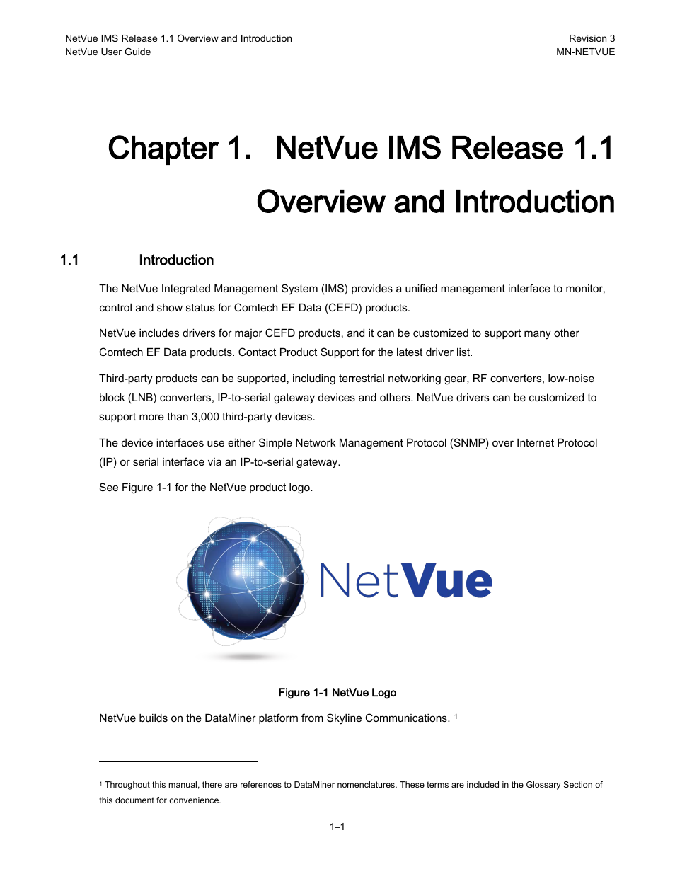 1 introduction | Comtech EF Data NetVue Release 1.1 User Guide User Manual | Page 17 / 265