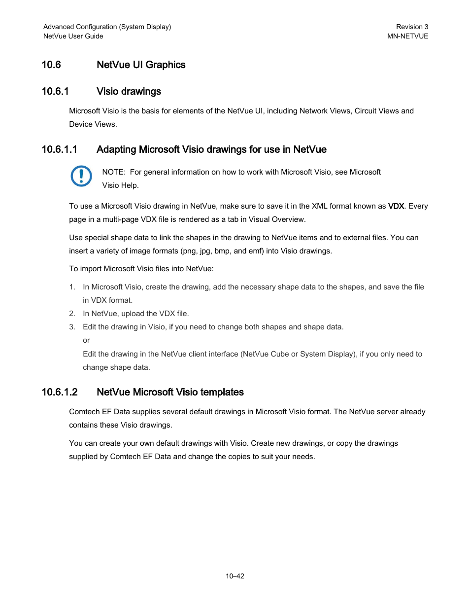 6 netvue ui graphics, 1 visio drawings, 2 netvue microsoft visio templates | Comtech EF Data NetVue Release 1.1 User Guide User Manual | Page 179 / 265