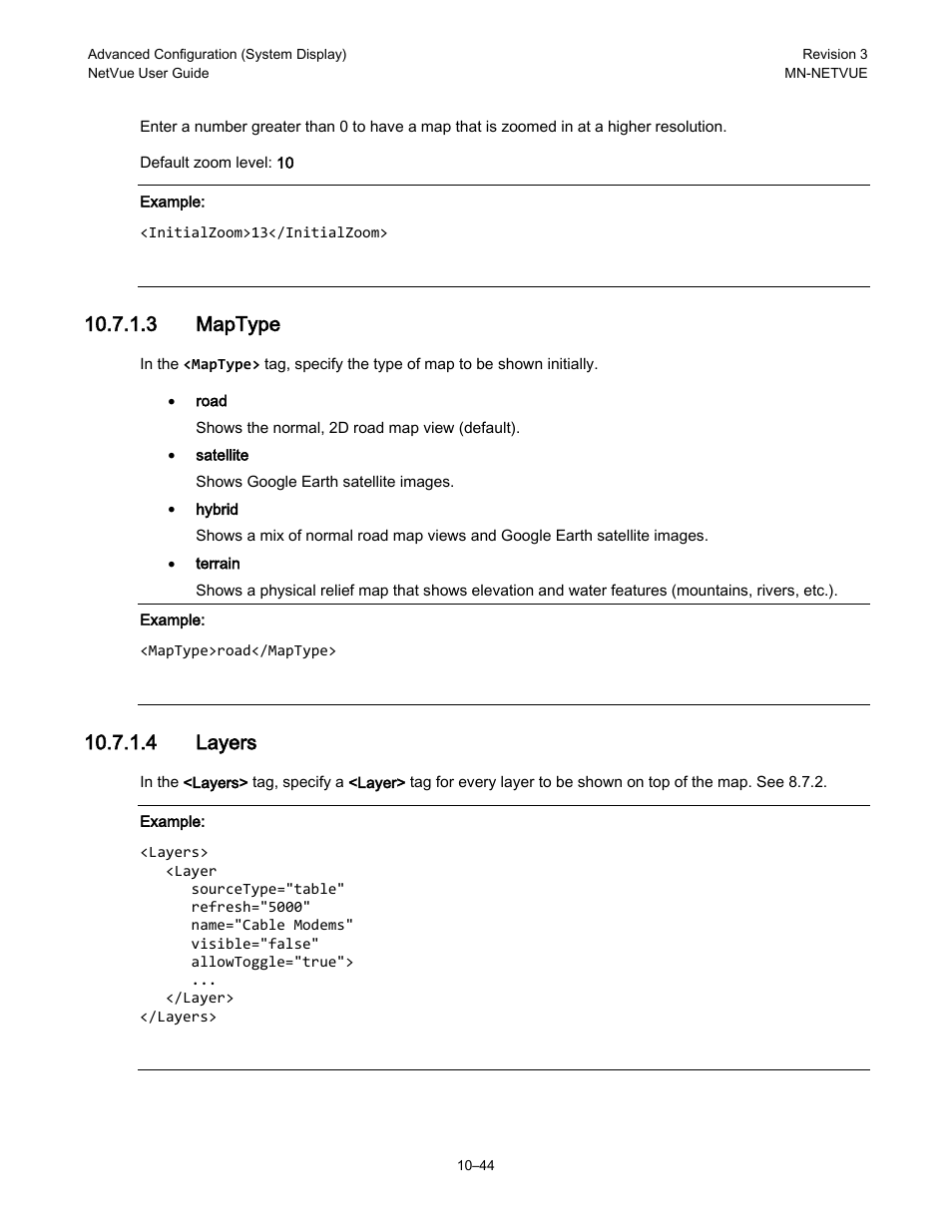3 maptype, 4 layers | Comtech EF Data NetVue Release 1.1 User Guide User Manual | Page 181 / 265