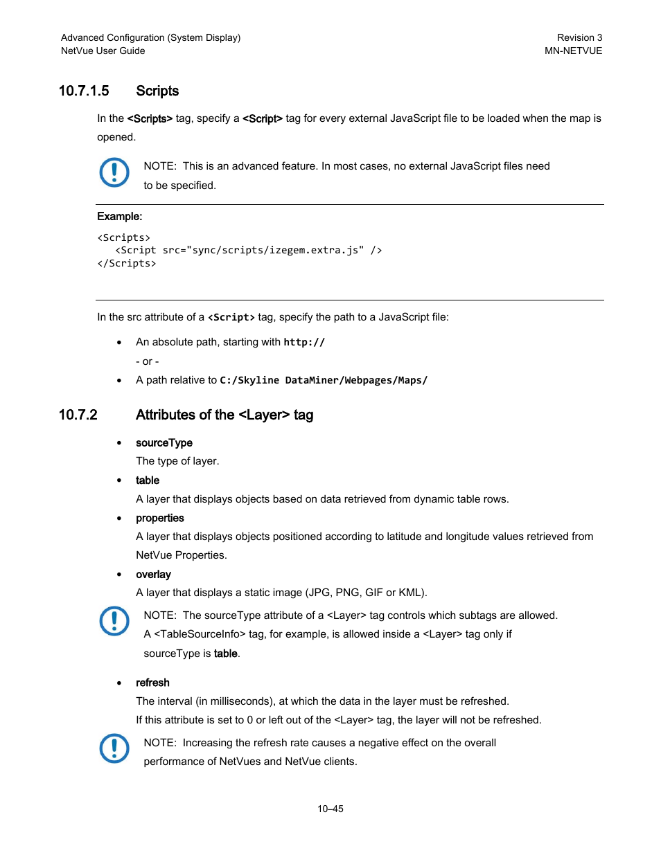 2 attributes of the <layer> tag, 5 scripts | Comtech EF Data NetVue Release 1.1 User Guide User Manual | Page 182 / 265