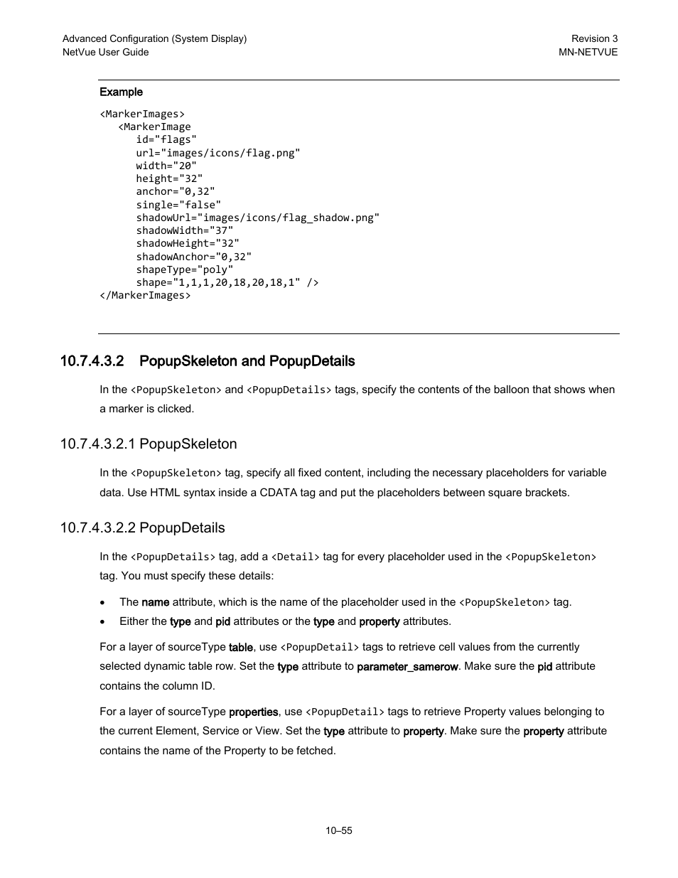 2 popupskeleton and popupdetails, 1 popupskeleton, 2 popupdetails | Comtech EF Data NetVue Release 1.1 User Guide User Manual | Page 192 / 265