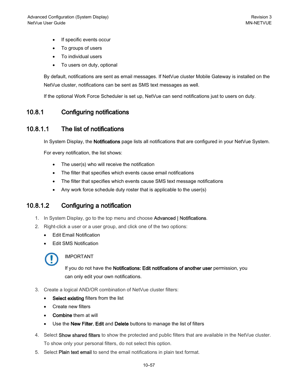 1 configuring notifications, 2 configuring a notification | Comtech EF Data NetVue Release 1.1 User Guide User Manual | Page 194 / 265