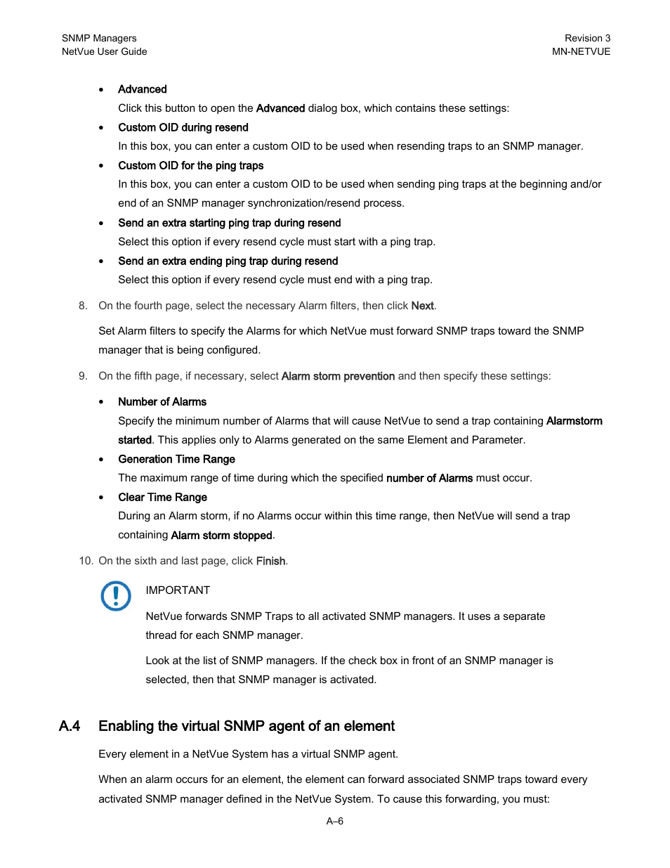 A.4 enabling the virtual snmp agent of an element | Comtech EF Data NetVue Release 1.1 User Guide User Manual | Page 243 / 265