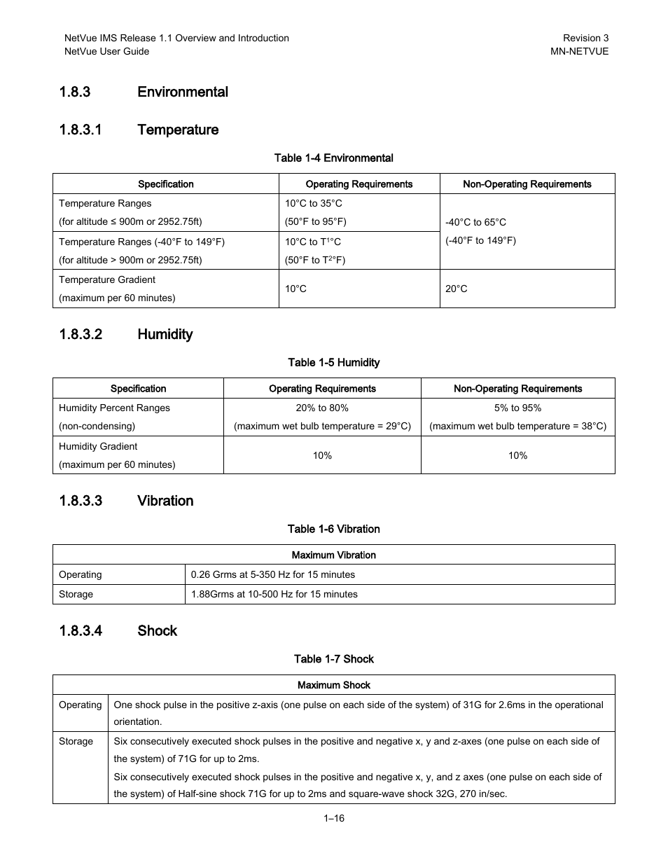 3 environmental, 2 humidity, 3 vibration | 4 shock | Comtech EF Data NetVue Release 1.1 User Guide User Manual | Page 32 / 265