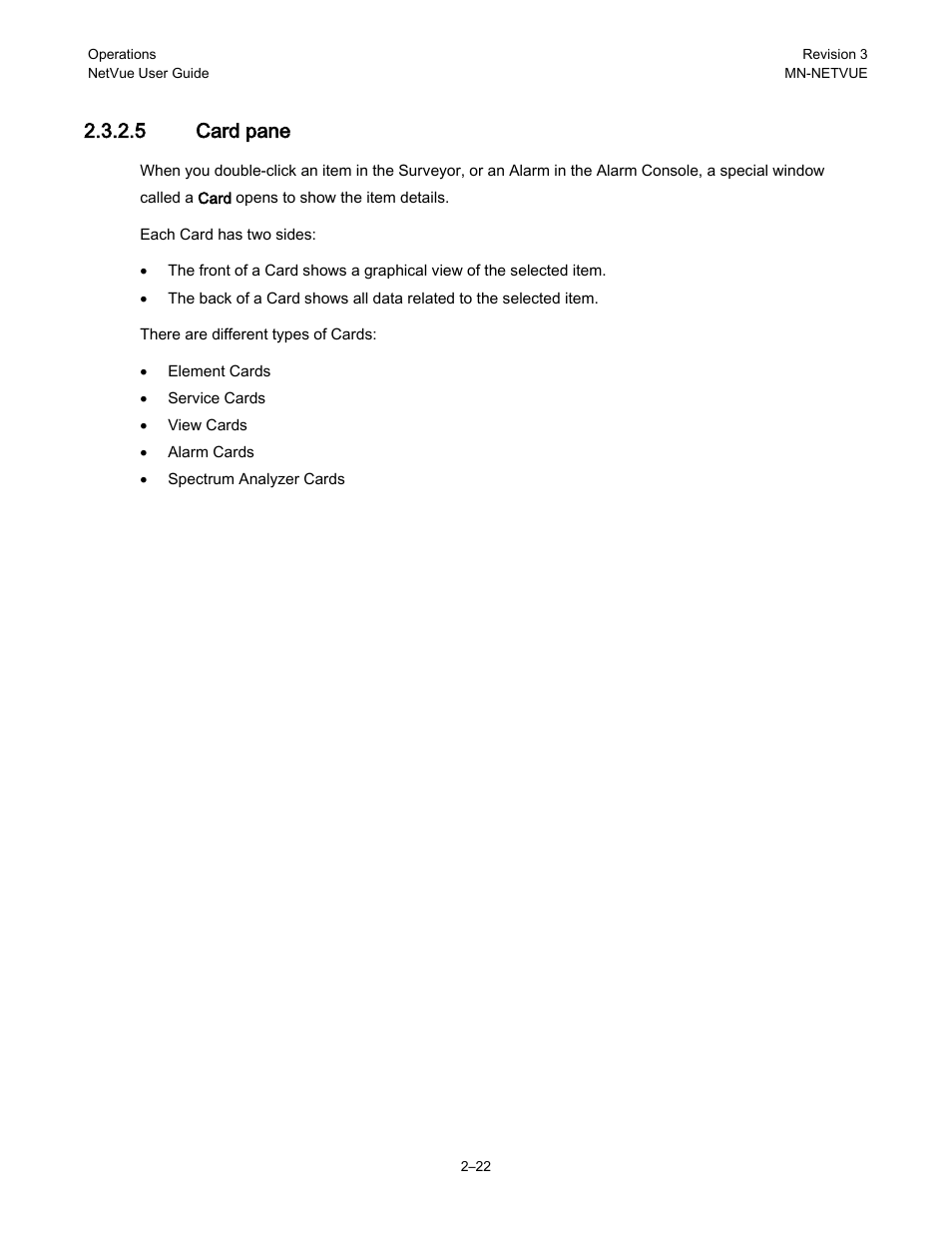 5 card pane | Comtech EF Data NetVue Release 1.1 User Guide User Manual | Page 55 / 265