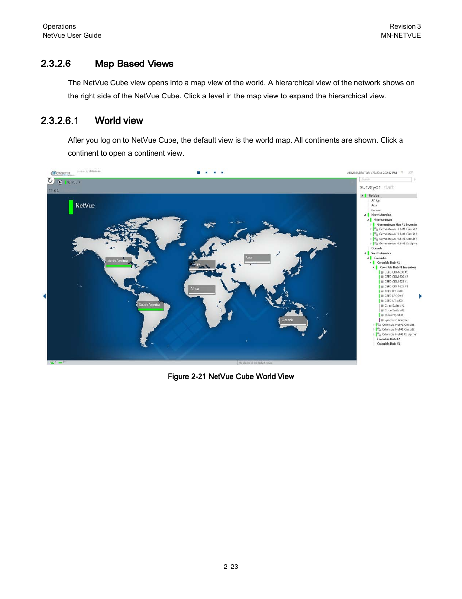 6 map based views, 1 world view | Comtech EF Data NetVue Release 1.1 User Guide User Manual | Page 56 / 265