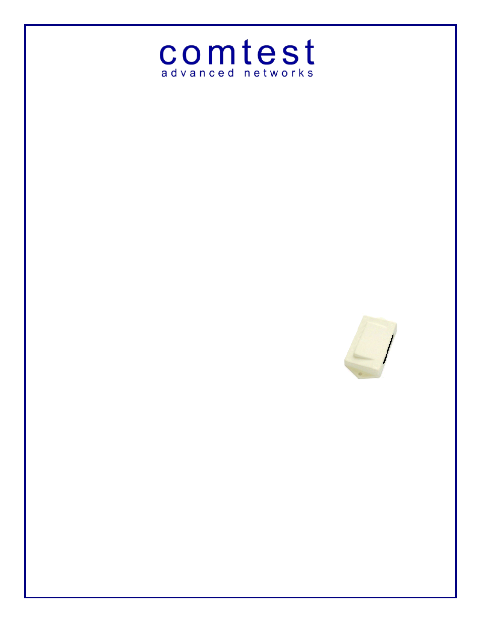 Comtest Networks CPE-42 ADSL POTS Splitter User Manual | 1 page