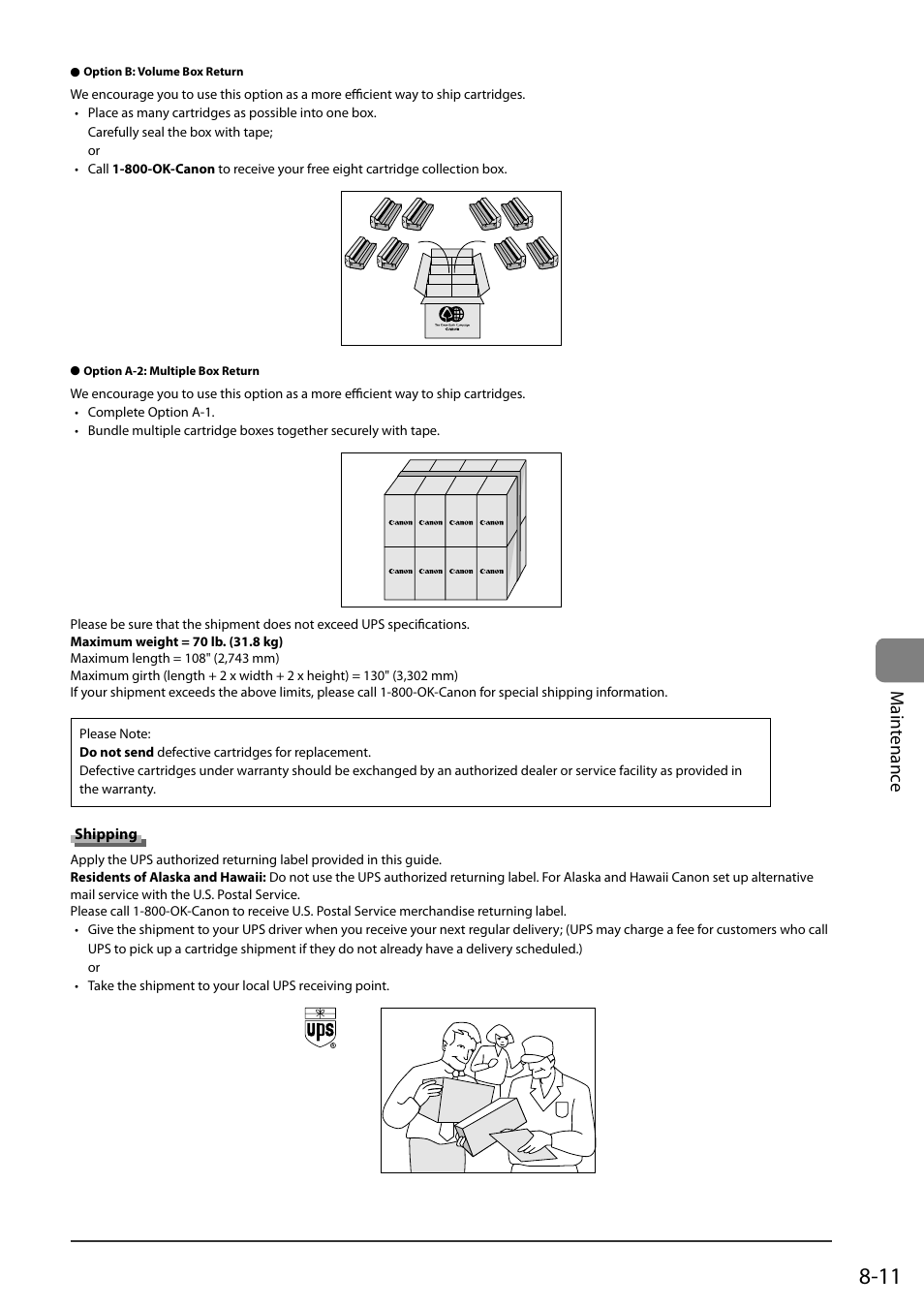 Shipping, Shipping 8-11, Ma int e nanc e | Canon ImageCLASS MF8050Cn User Manual | Page 127 / 159
