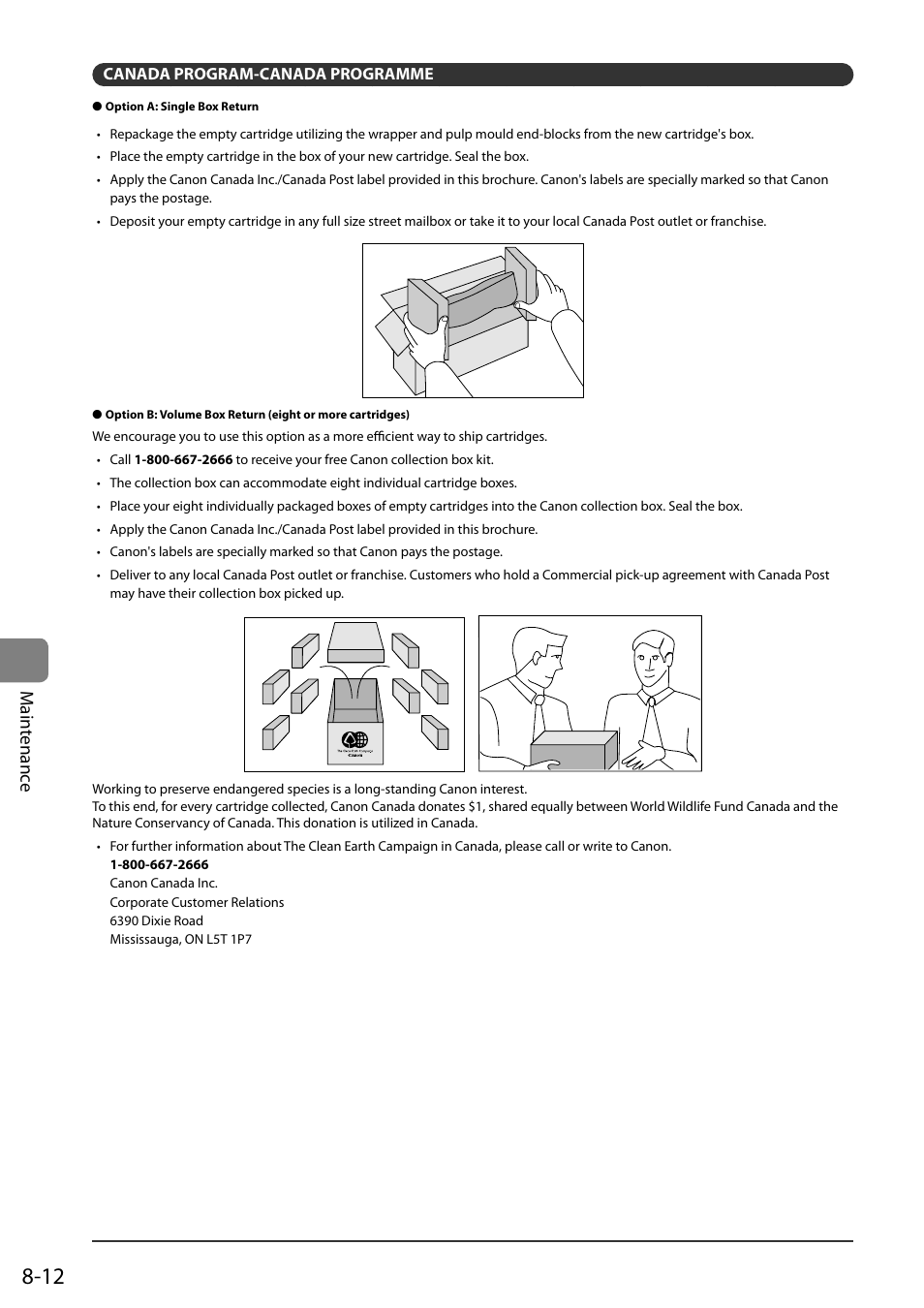 Canada program-canada programme, Ma int e nanc e | Canon ImageCLASS MF8050Cn User Manual | Page 128 / 159