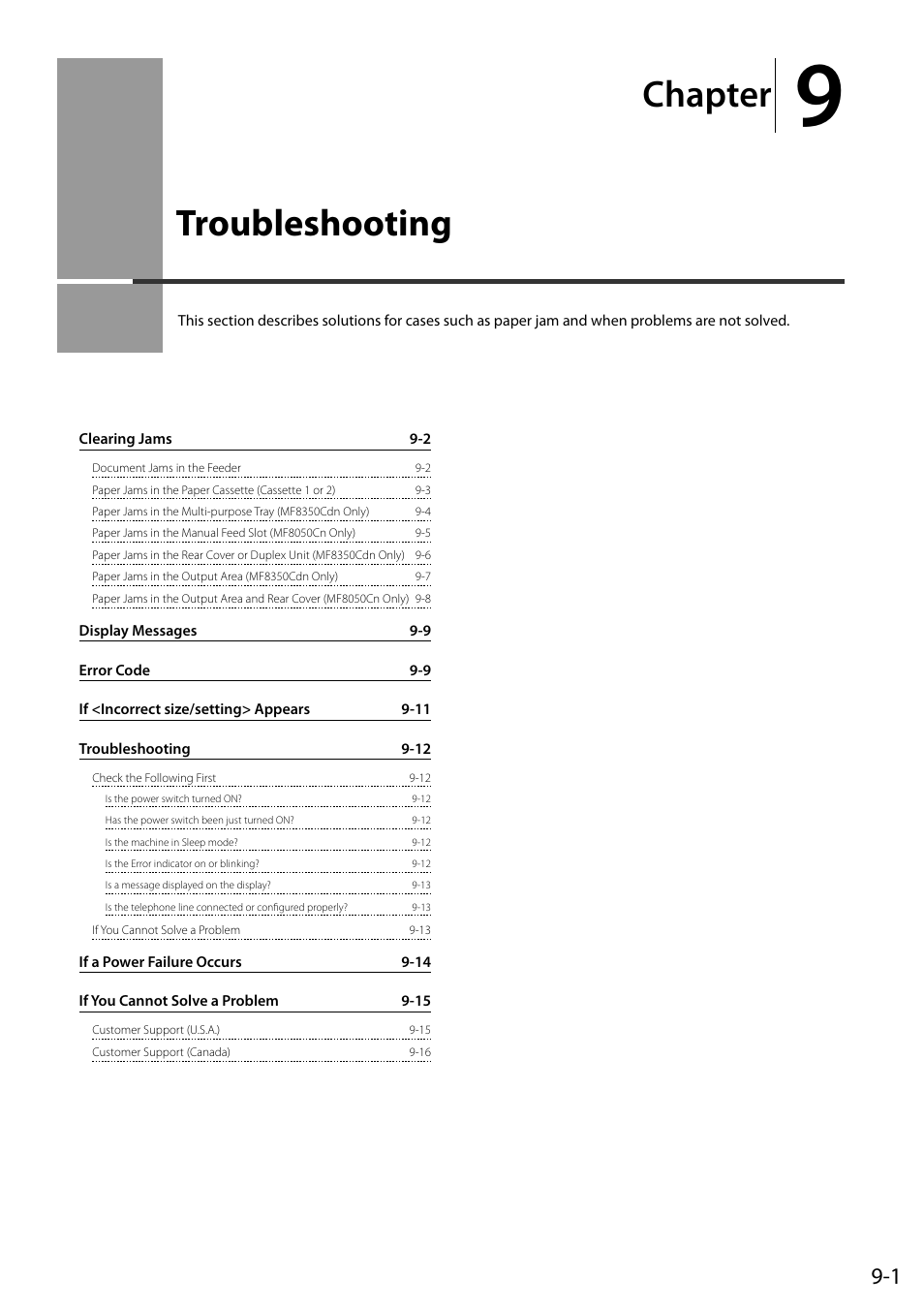 Troubleshooting, Chapter | Canon ImageCLASS MF8050Cn User Manual | Page 131 / 159
