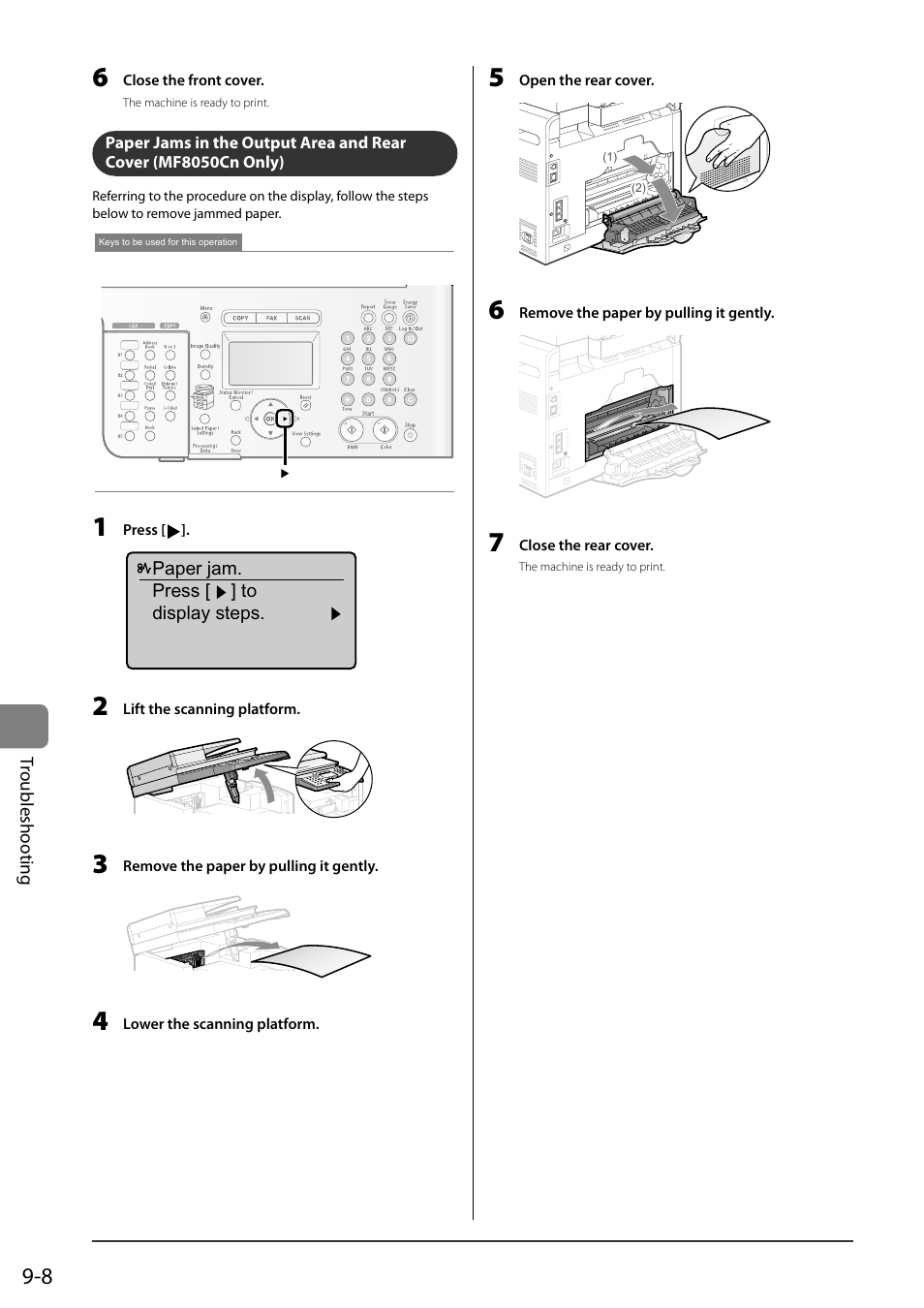 Only), P.9-8) | Canon ImageCLASS MF8050Cn User Manual | Page 138 / 159
