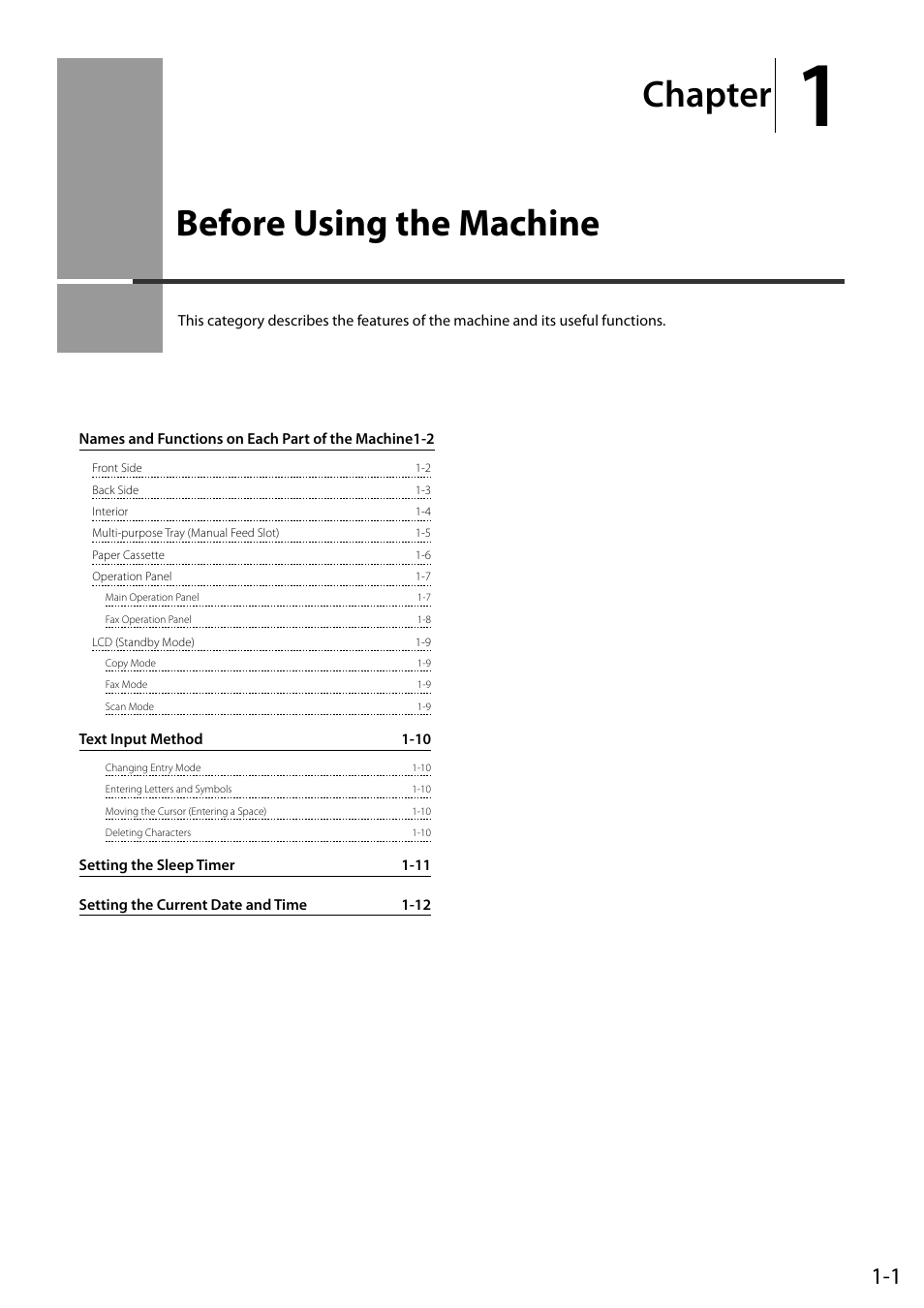 Before using the machine, Chapter | Canon ImageCLASS MF8050Cn User Manual | Page 25 / 159