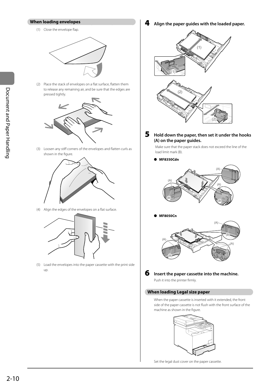 Do cument and p aper handling | Canon ImageCLASS MF8050Cn User Manual | Page 46 / 159