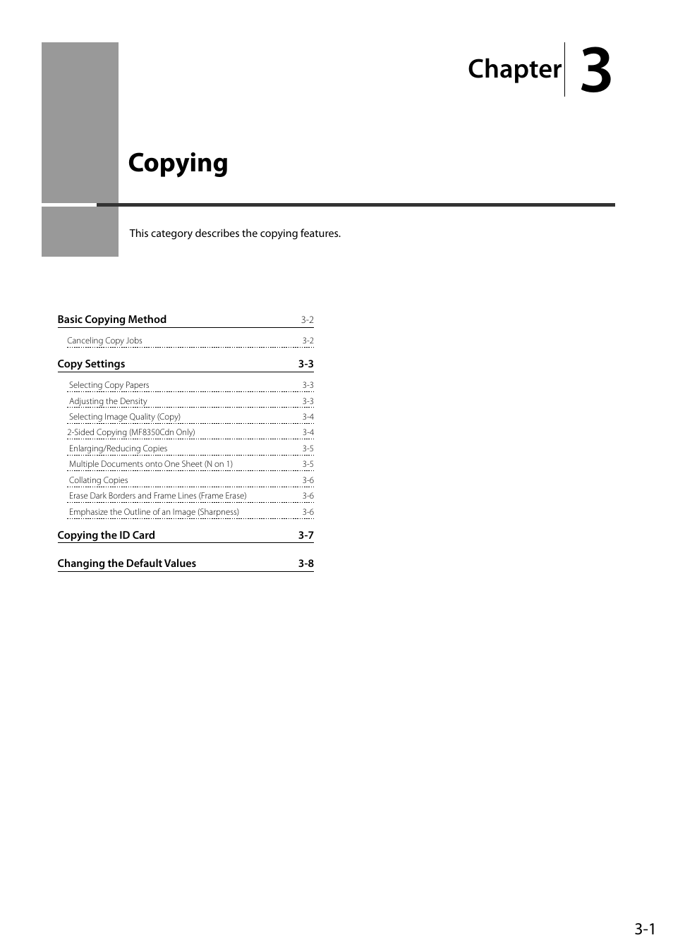 Copying, Chapter | Canon ImageCLASS MF8050Cn User Manual | Page 57 / 159