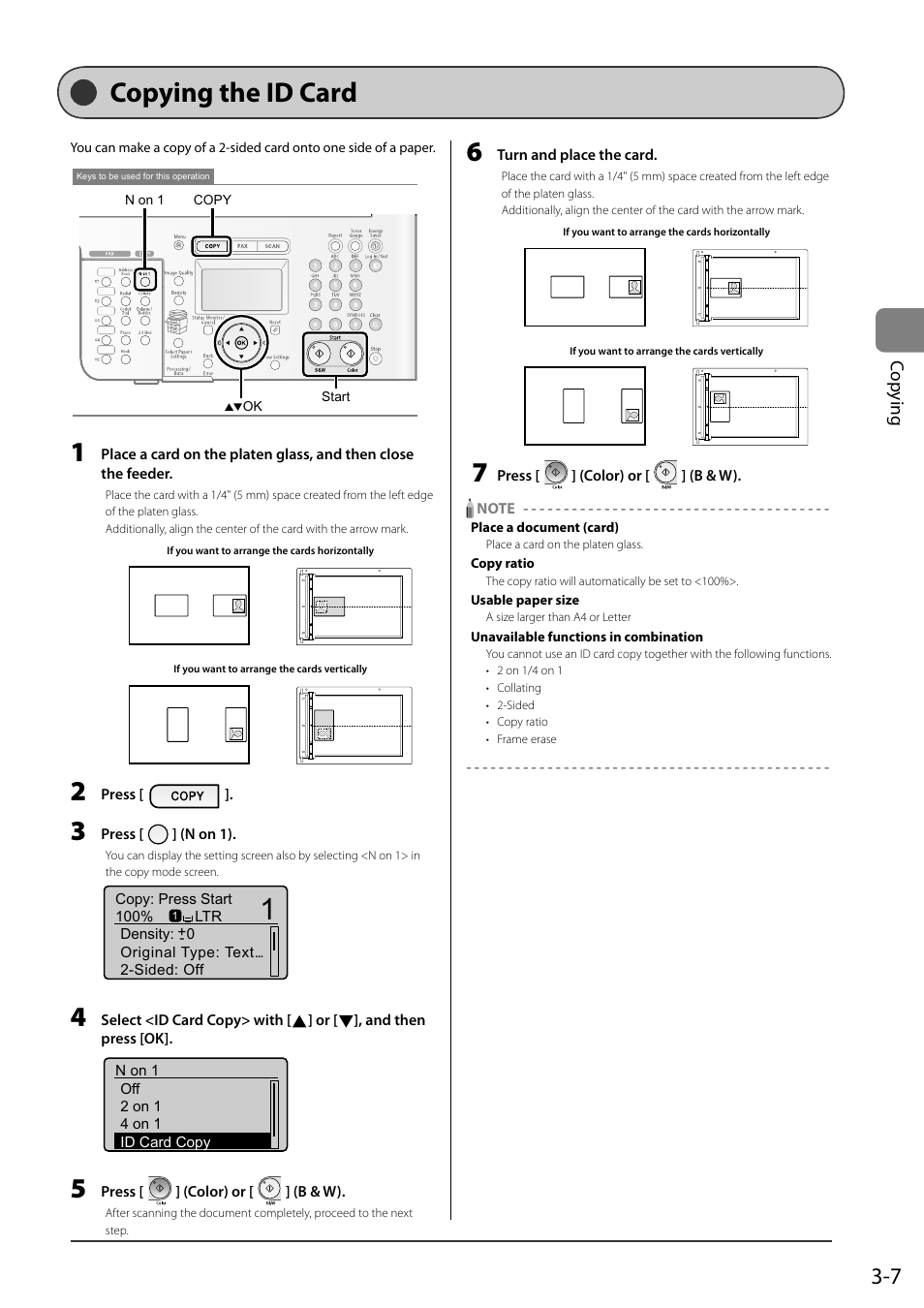 Copying the id card, Cop ying | Canon ImageCLASS MF8050Cn User Manual | Page 63 / 159