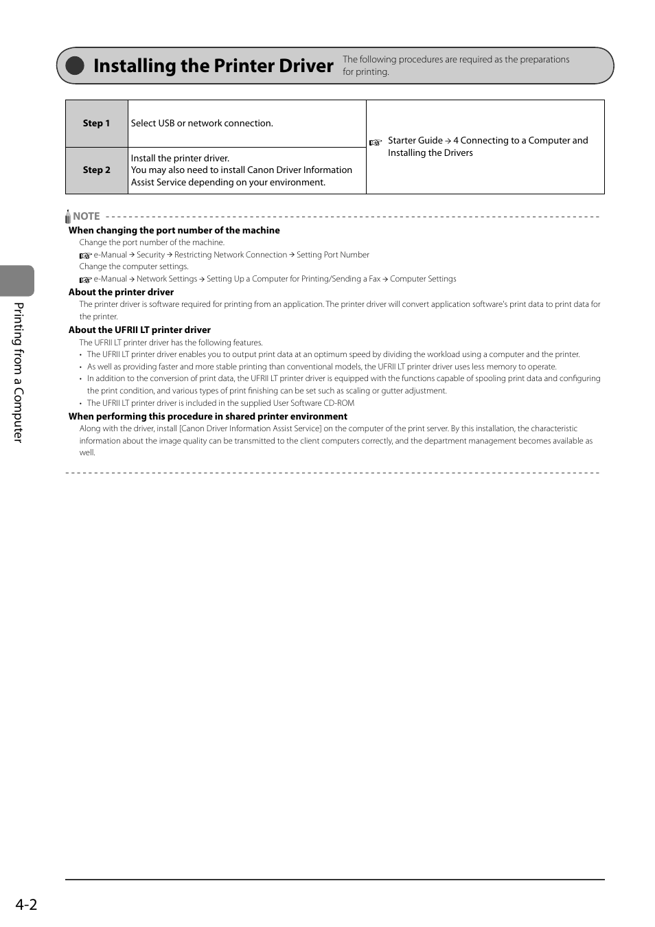 Installing the printer driver, Printing fr om a c omput er | Canon ImageCLASS MF8050Cn User Manual | Page 66 / 159