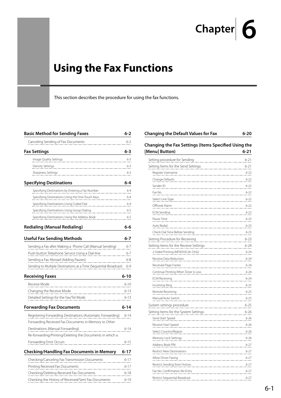 Using the fax functions, Chapter | Canon ImageCLASS MF8050Cn User Manual | Page 85 / 159