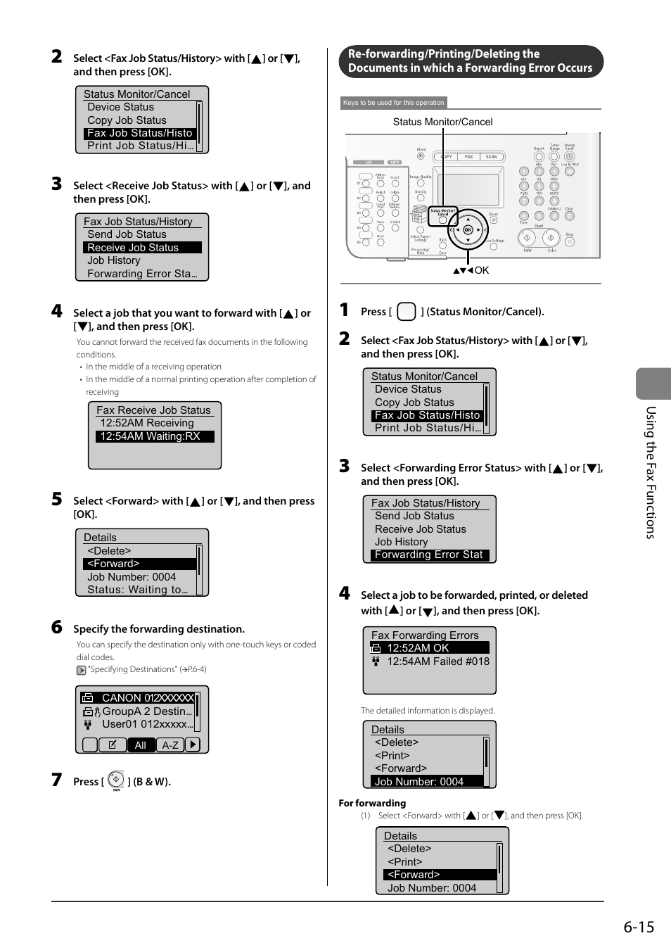 Forwarding error occurs, P.6-15 | Canon ImageCLASS MF8050Cn User Manual | Page 99 / 159