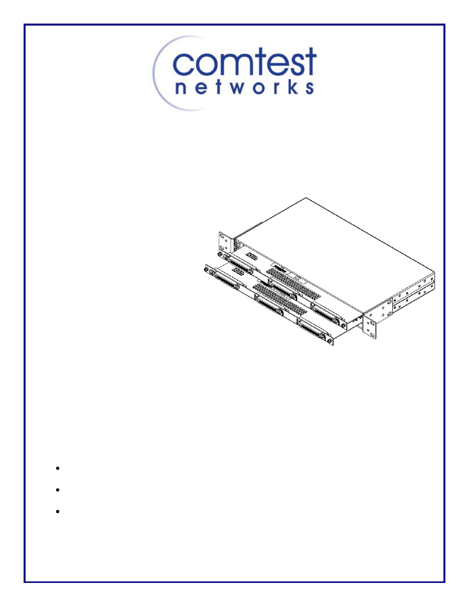 Comtest Networks 3048 POTS/ISDN Splitter Shelf User Manual | 2 pages