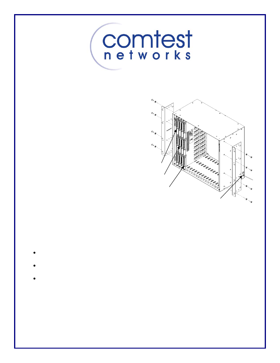 Comtest Networks 3432 POTS/ISDN Splitter Shelf User Manual | 2 pages