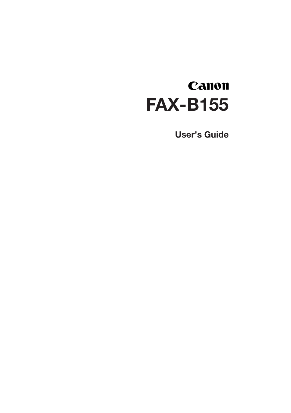 Canon B155 User Manual | 140 pages