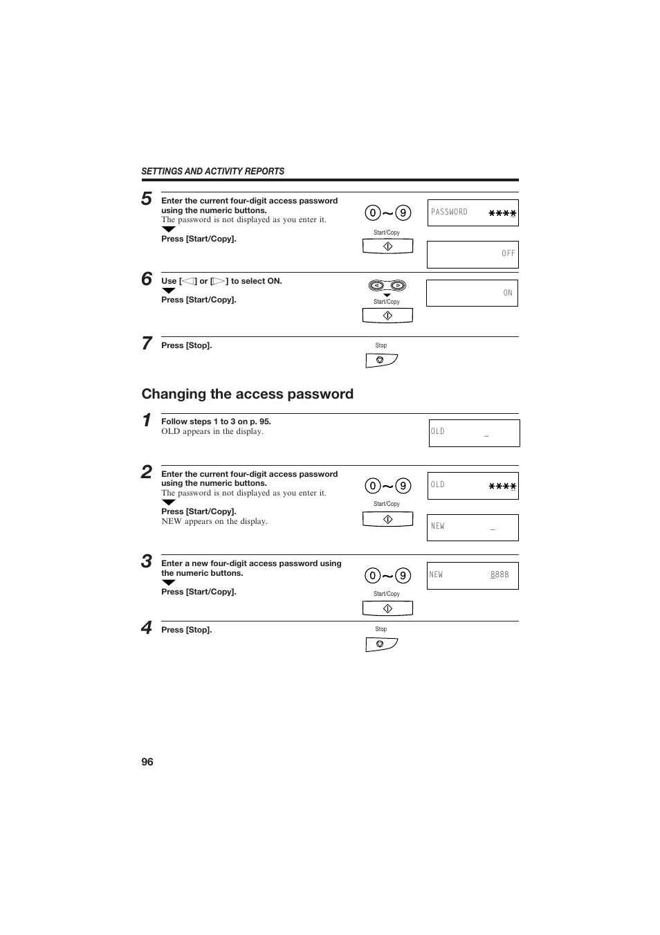 Changing the access password | Canon B155 User Manual | Page 108 / 140